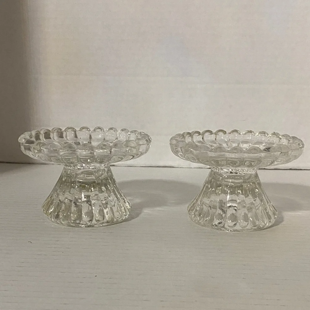 PartyLite Glass Candle Holder Set of 2 - Picture 5 of 7